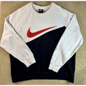 Nike Big Swoosh Colorblock Baggy Crewneck Sweatshirt Men's XXL Y2K Streetwear